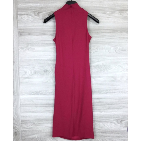 Chelsea28 mock neck sheath midi dress berry pink - Picture 9 of 13